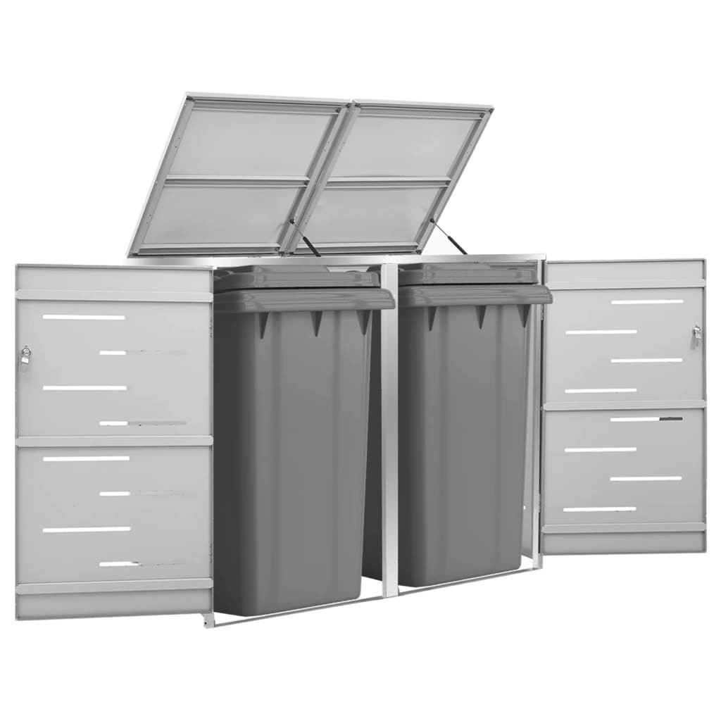 vidaXL Mülltonnenbox für 2 Tonnen 138x77,5x115 cm Edelstahl
