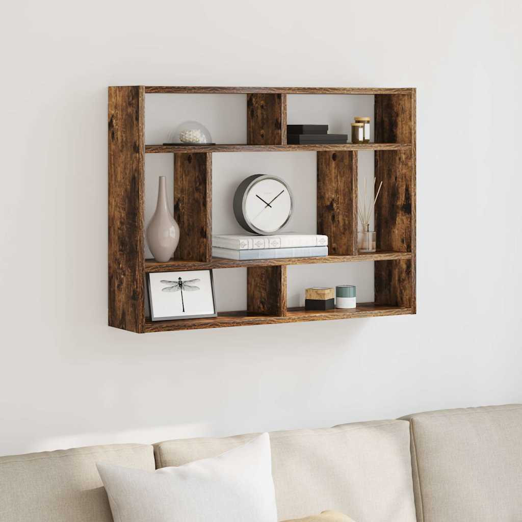 vidaXL Wandregal Räuchereiche 75x16x55 cm Holzwerkstoff