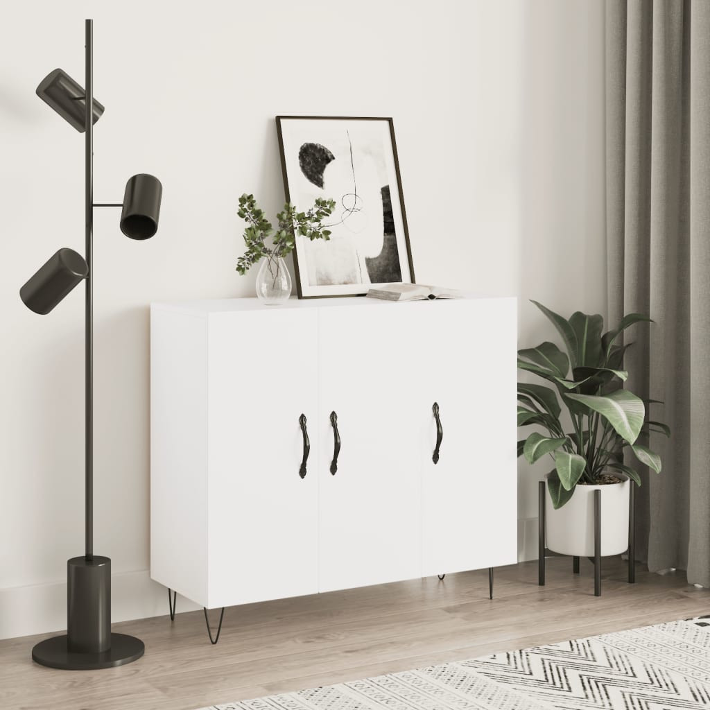 vidaXL Sideboard Weiß 90x34x80 cm Holzwerkstoff