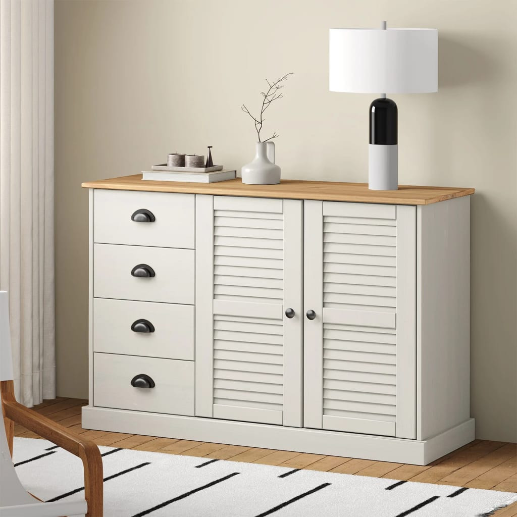 vidaXL Sideboard mit Schubladen VIGO 113x40x75 cm Massivholz Kiefer