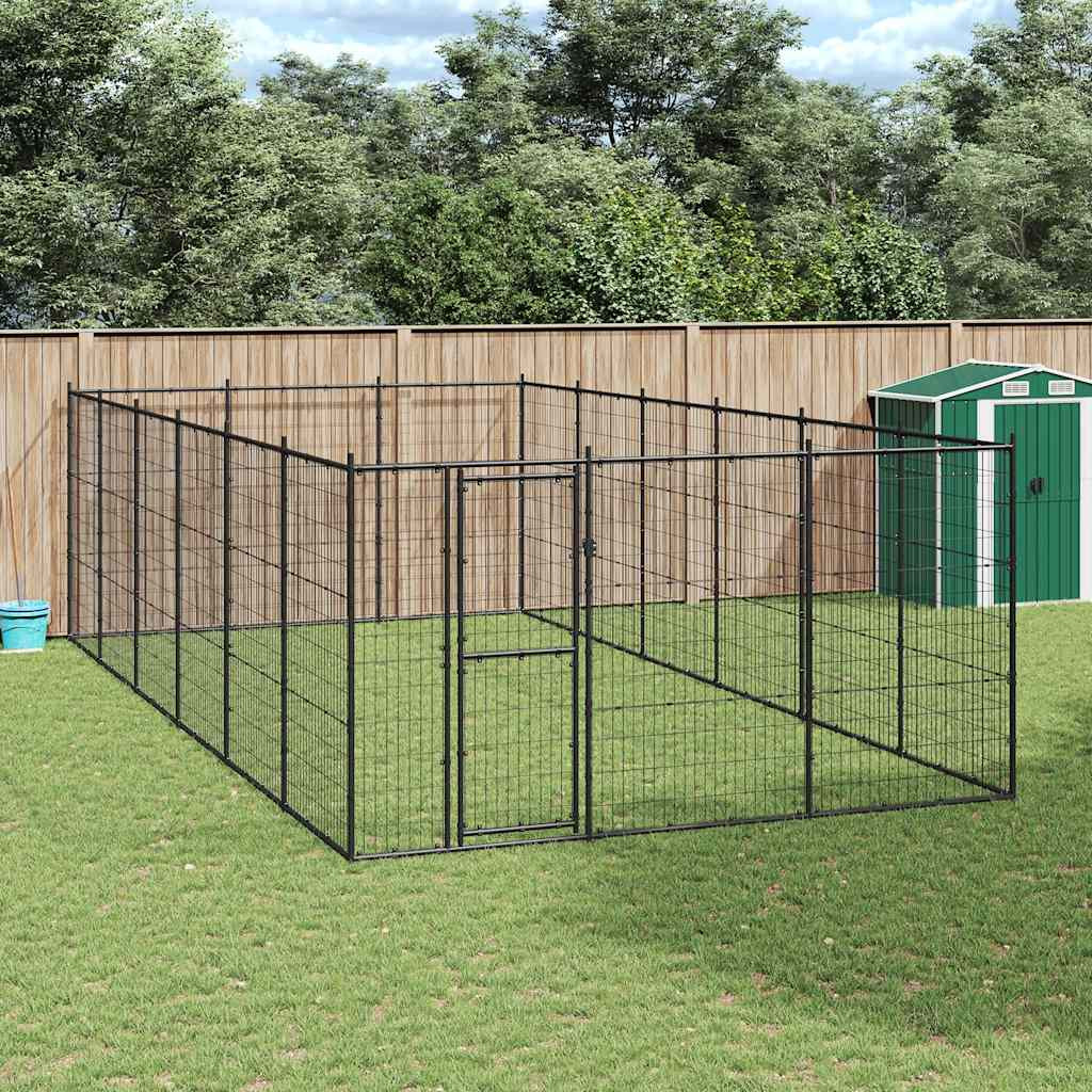 vidaXL Outdoor-Hundezwinger Stahl 21,78 m²