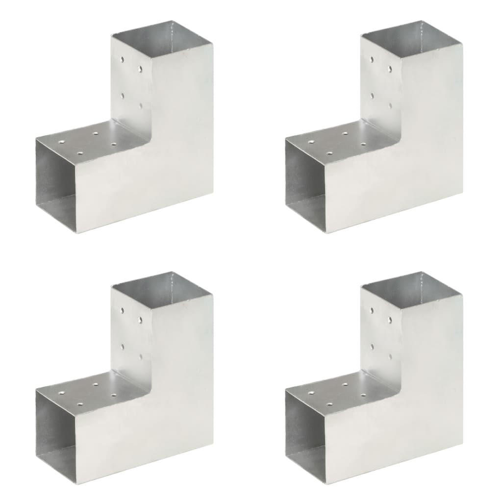vidaXL Pfostenverbinder 4 Stk. L-Form Verzinktes Metall 81 x 81 mm