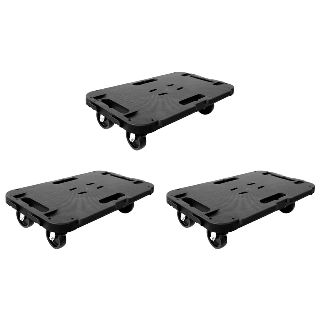 vidaXL Transportroller 3 Stk. Schwarz Polypropylen 300 kg