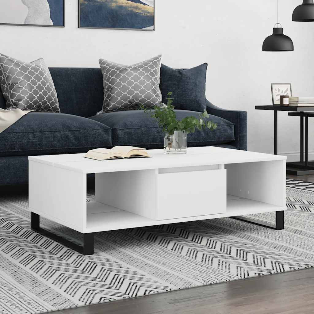 vidaXL Couchtisch Weiß 104x60x35 cm Holzwerkstoff