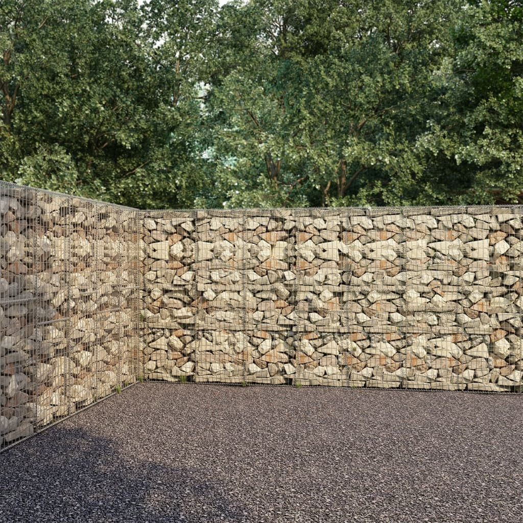 vidaXL Gabionenwand mit Abdeckung Verzinkter Stahl 900×50×200 cm