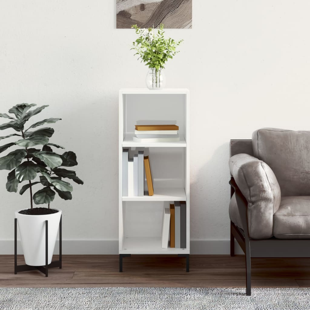vidaXL Sideboard Hochglanz-Weiß 34,5x32,5x90 cm Holzwerkstoff