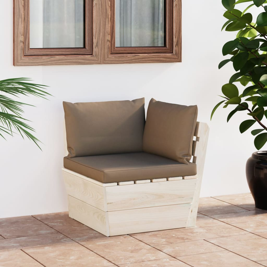 vidaXL Garten-Paletten-Ecksofa mit Kissen Imprägniertes Fichtenholz