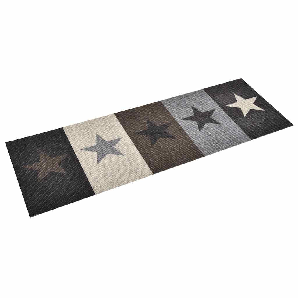 vidaXL Küchenbodenmatte Waschbar Stern 60x180 cm