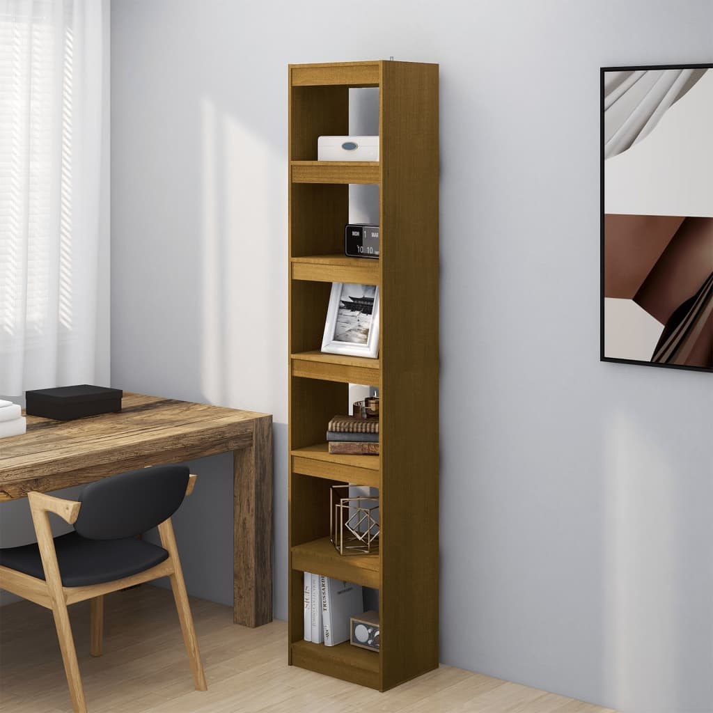 vidaXL Bücherregal/Raumteiler Honigbraun 40x30x199 Massivholz Kiefer