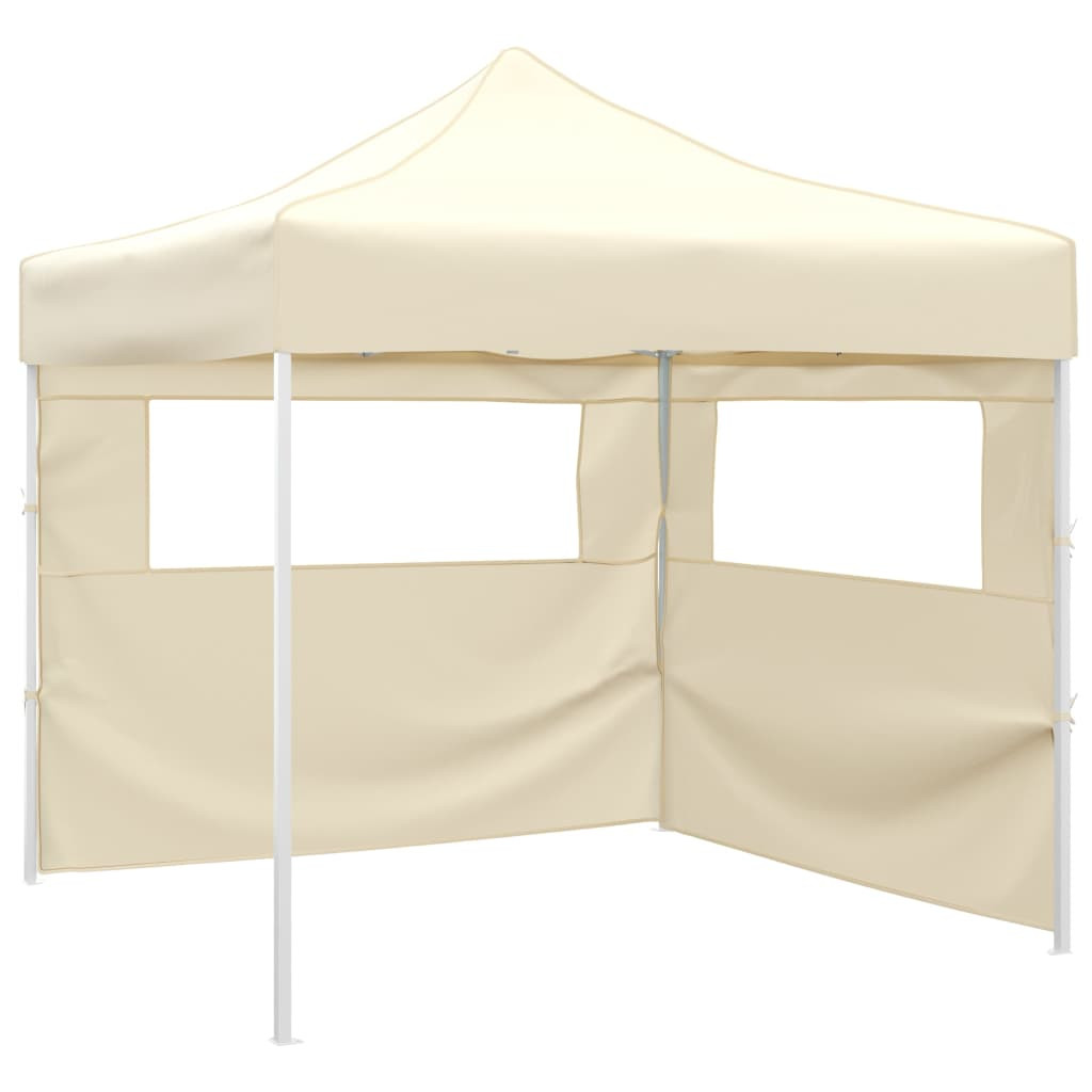 vidaXL Faltzelt mit 2 Wänden 291x291x315 cm Cremeweiß