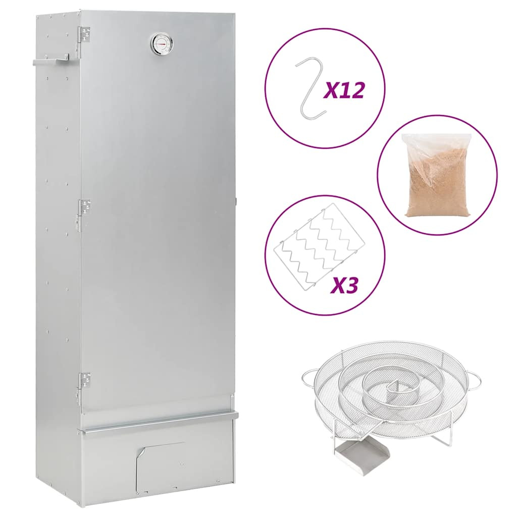 vidaXL Räucherofen mit Kaltrauchgenerator Verzinkter Stahl