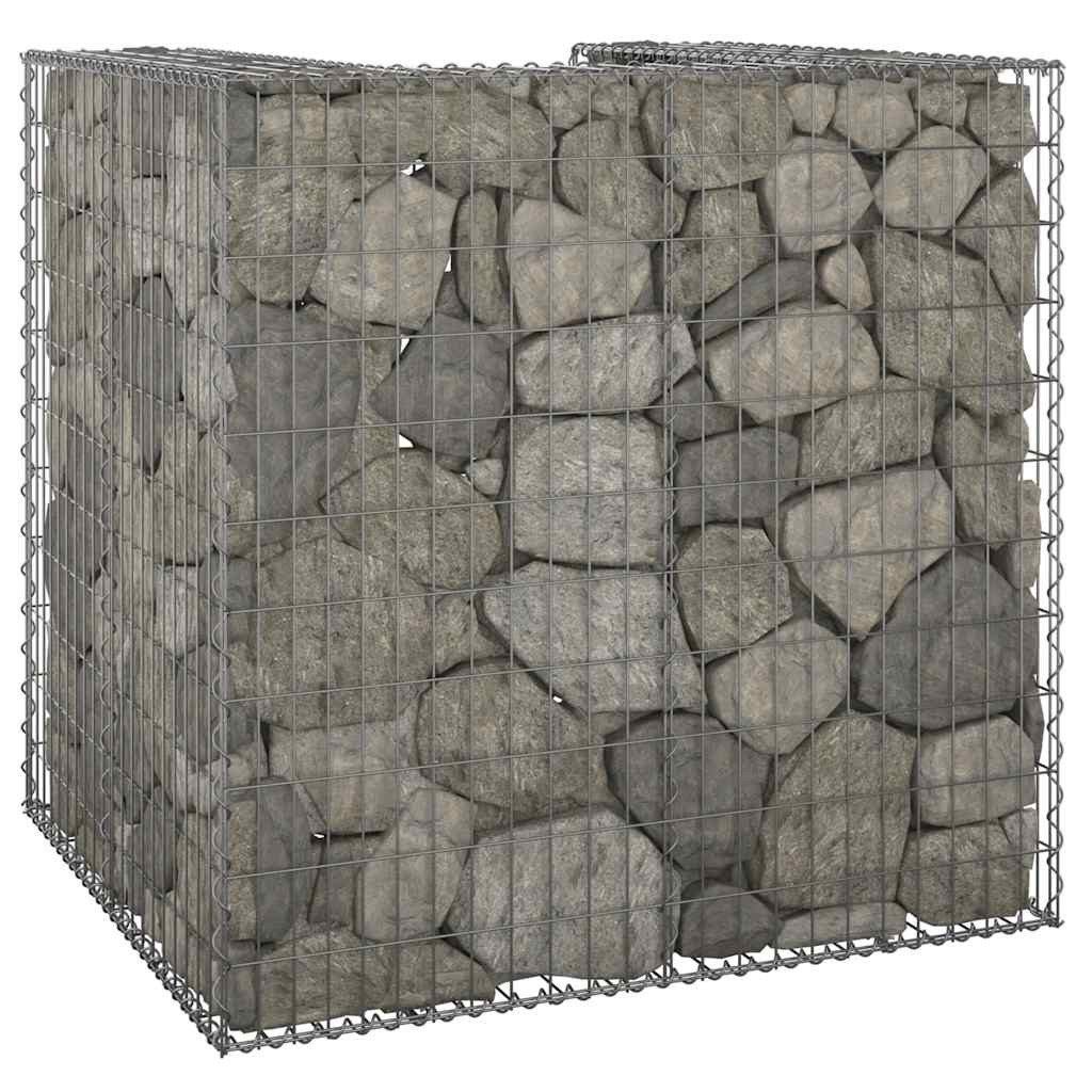 vidaXL Gabionenwand für Mülltonnen Verzinkter Stahl 110x100x110 cm
