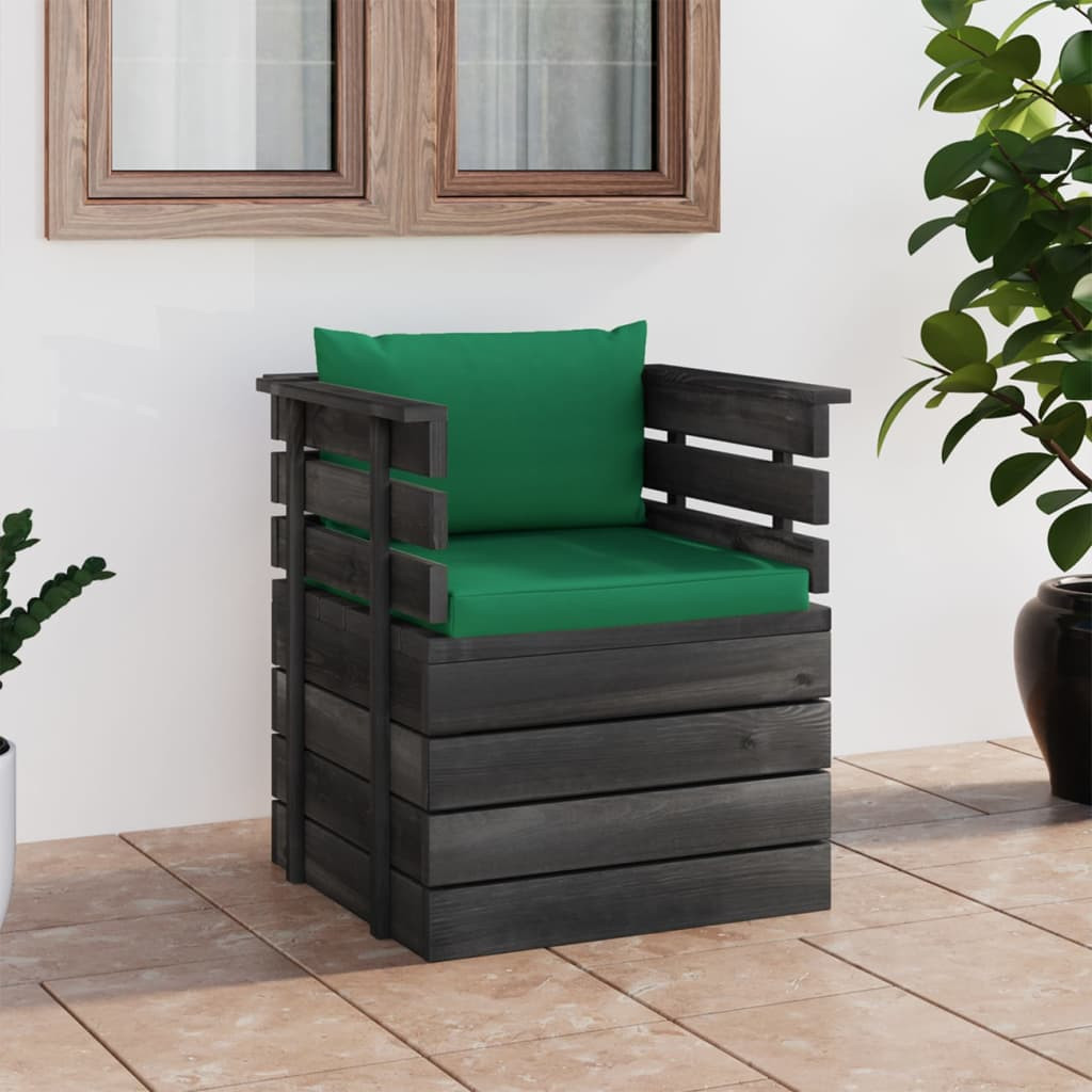 vidaXL Gartensessel mit Kissen Kiefernholz