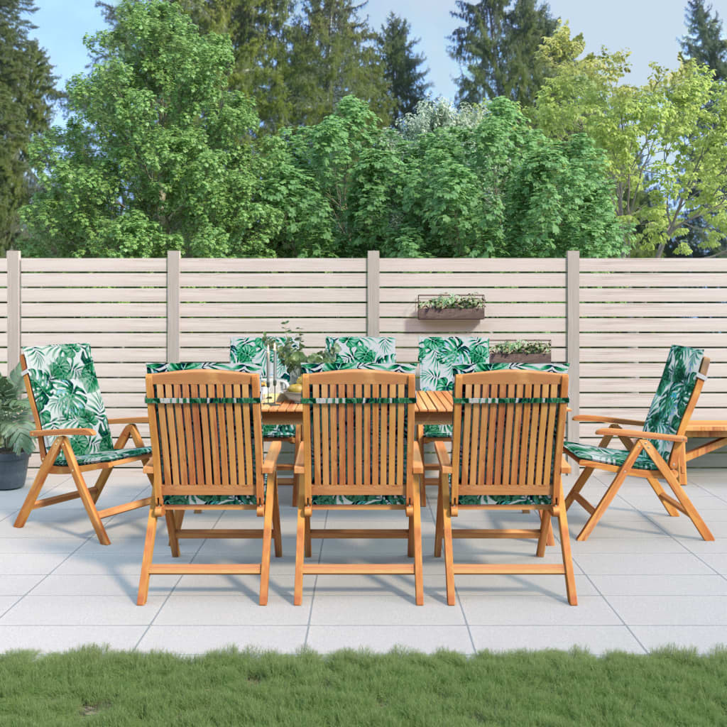 vidaXL Gartenstühle mit Auflagen 8 Stk. Massivholz Teak