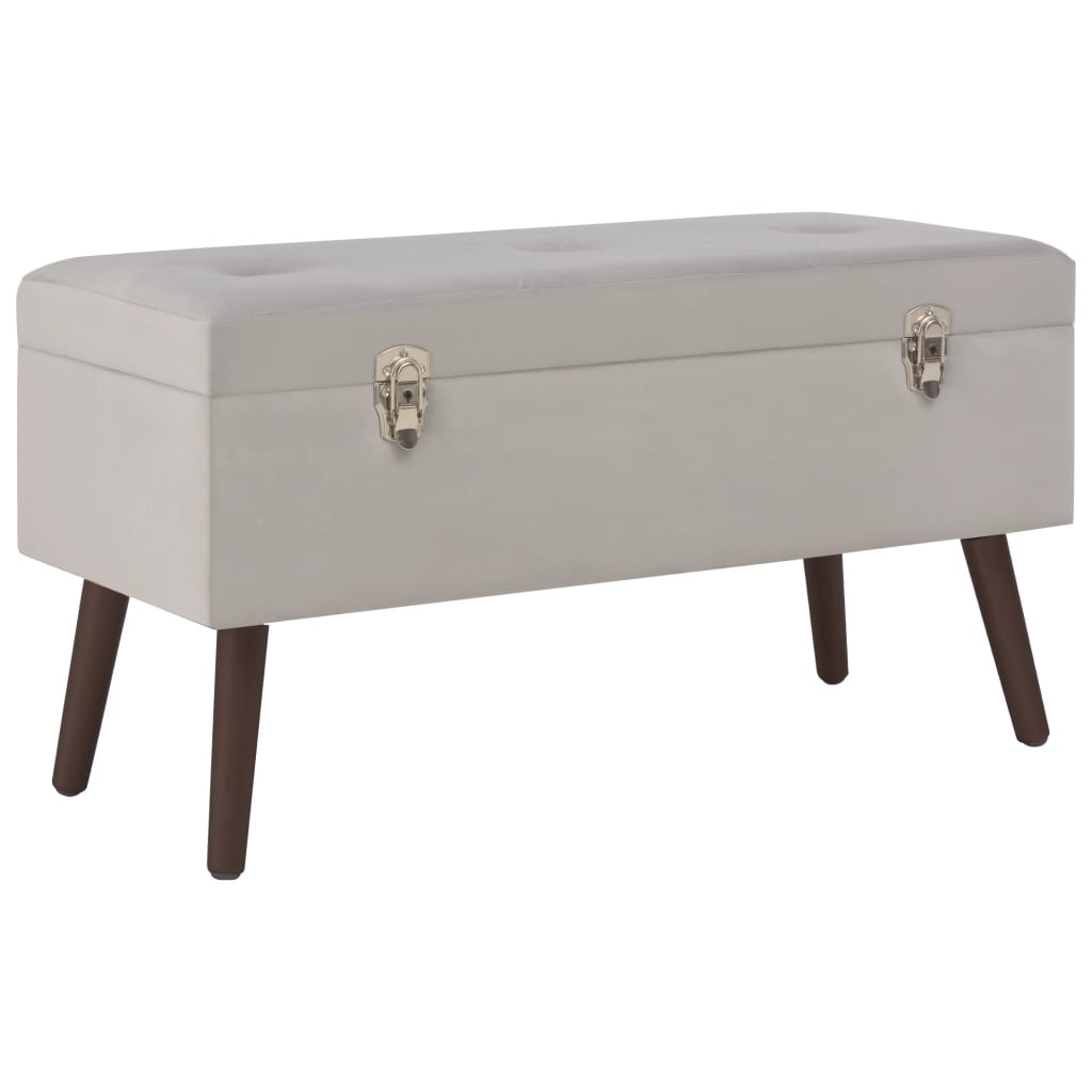 vidaXL Bank mit Staufach Grau 80 cm Samt