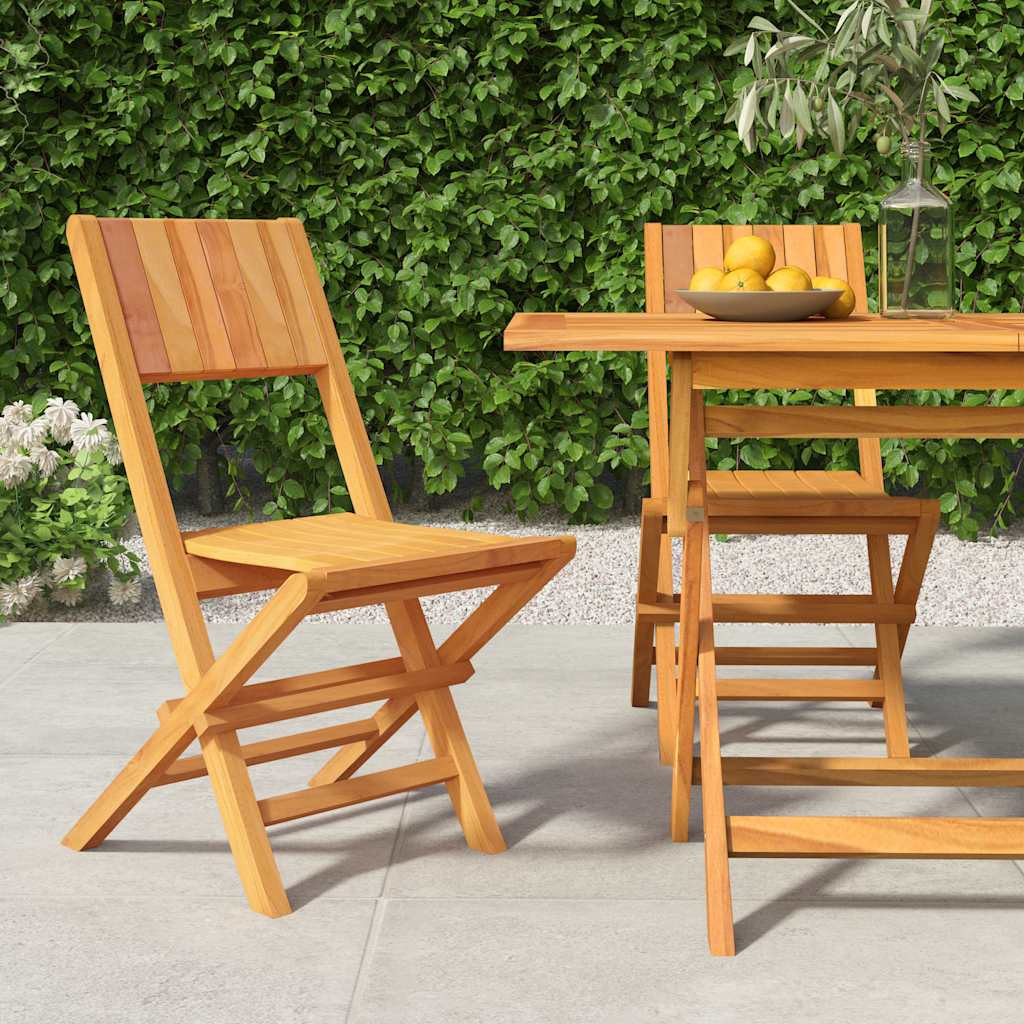 vidaXL Gartenstühle 2 Stk. Klappbar 47x61x90 cm Massivholz Teak