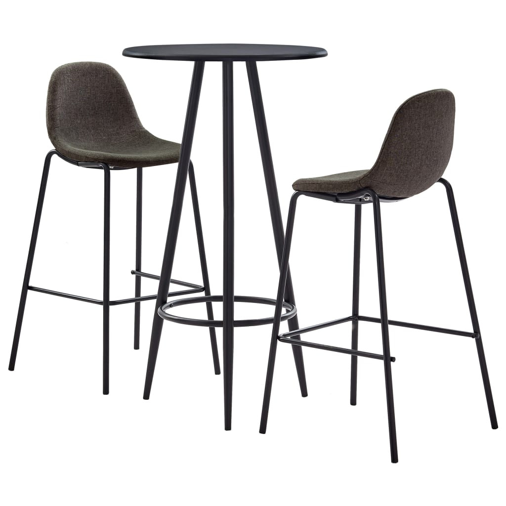 vidaXL 3-tlg. Bar-Set Stoff Dunkelgrau