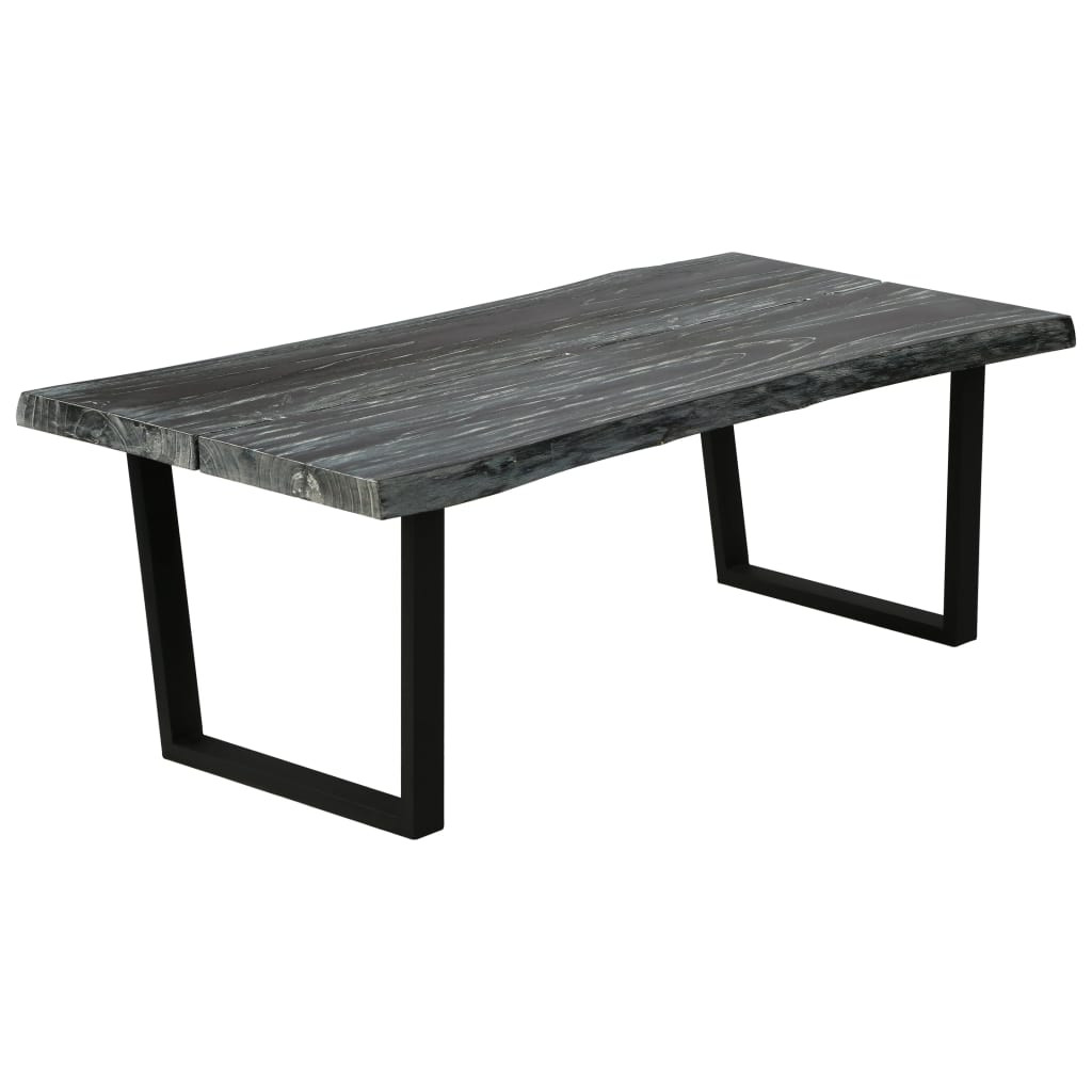 vidaXL Couchtisch Massivholz Mindi 102x56x41 cm Grau