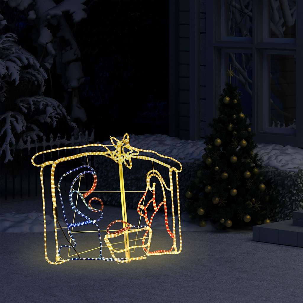 vidaXL Weihnachtskrippe Weihnachtsdekoration 240 LEDs 116x41x87 cm