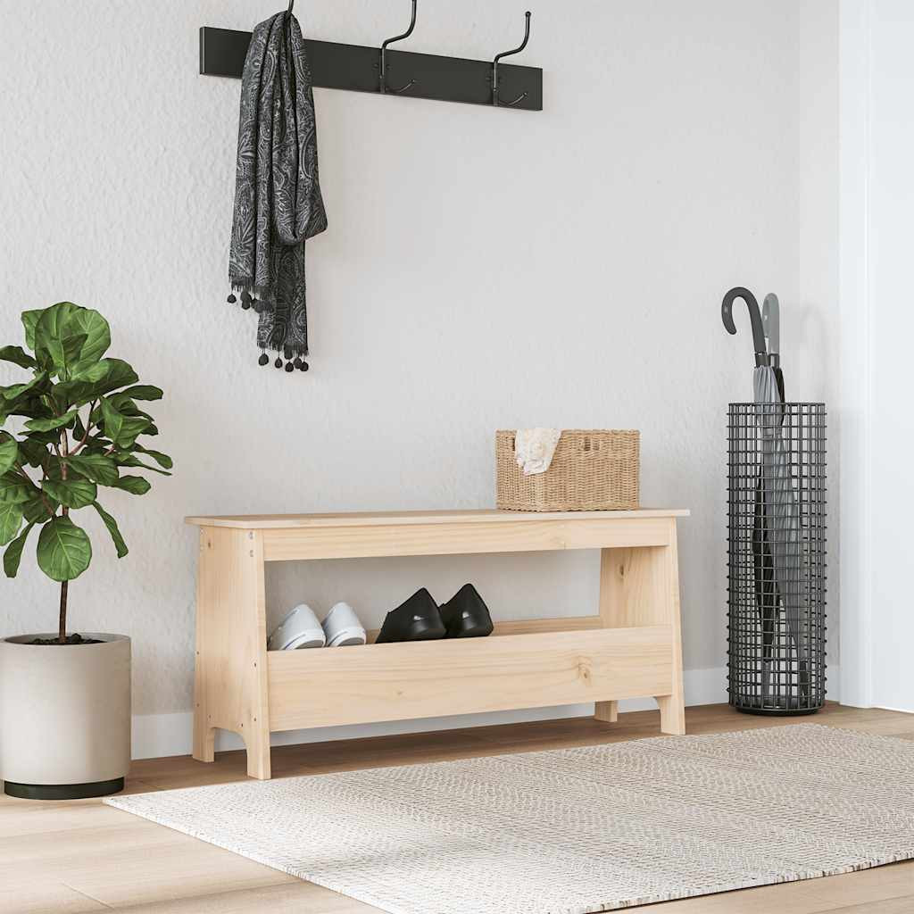 vidaXL Flurbank 100 x 28 x 45 cm Massivholz Kiefer
