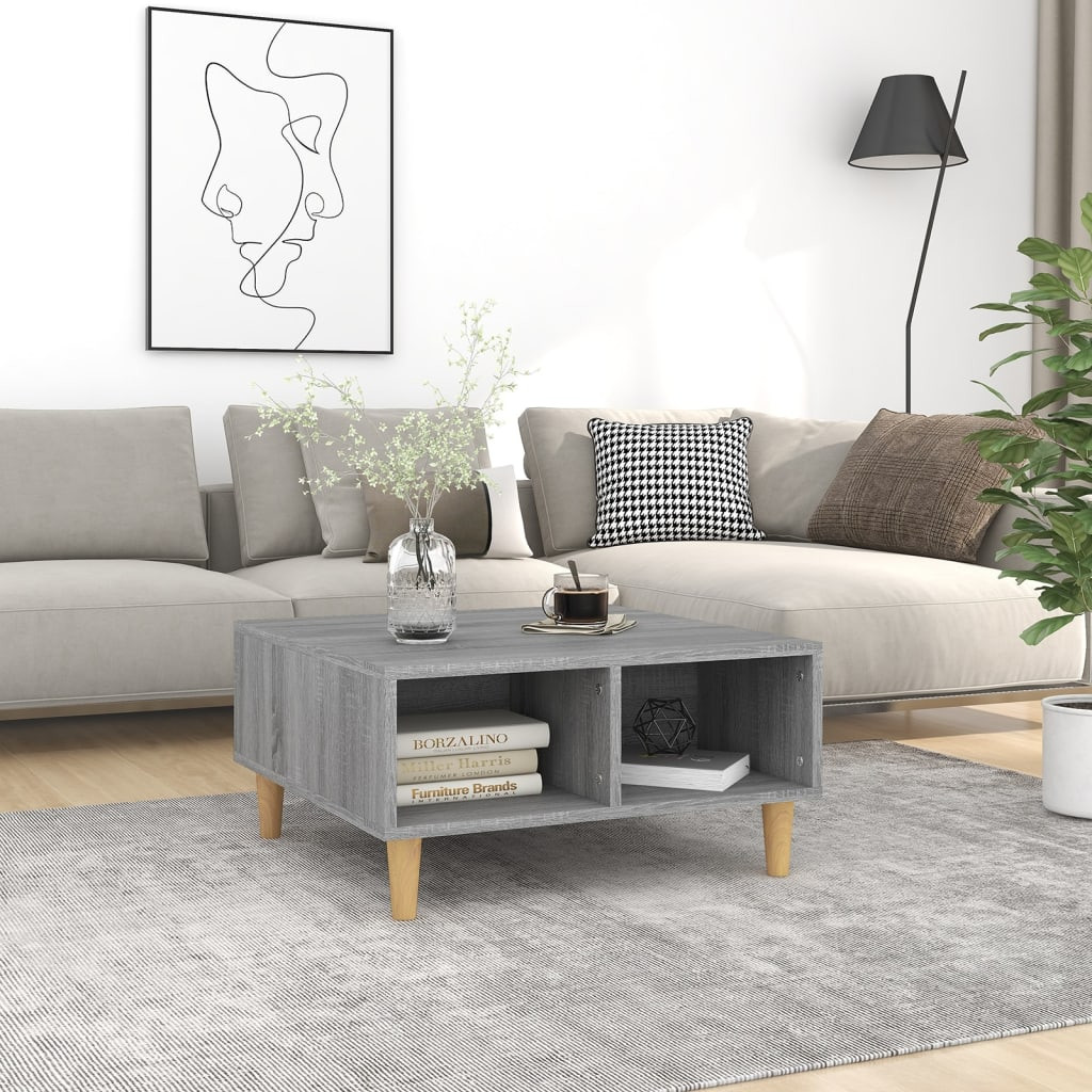 vidaXL Couchtisch Grau Sonoma 60x60x30 cm Holzwerkstoff