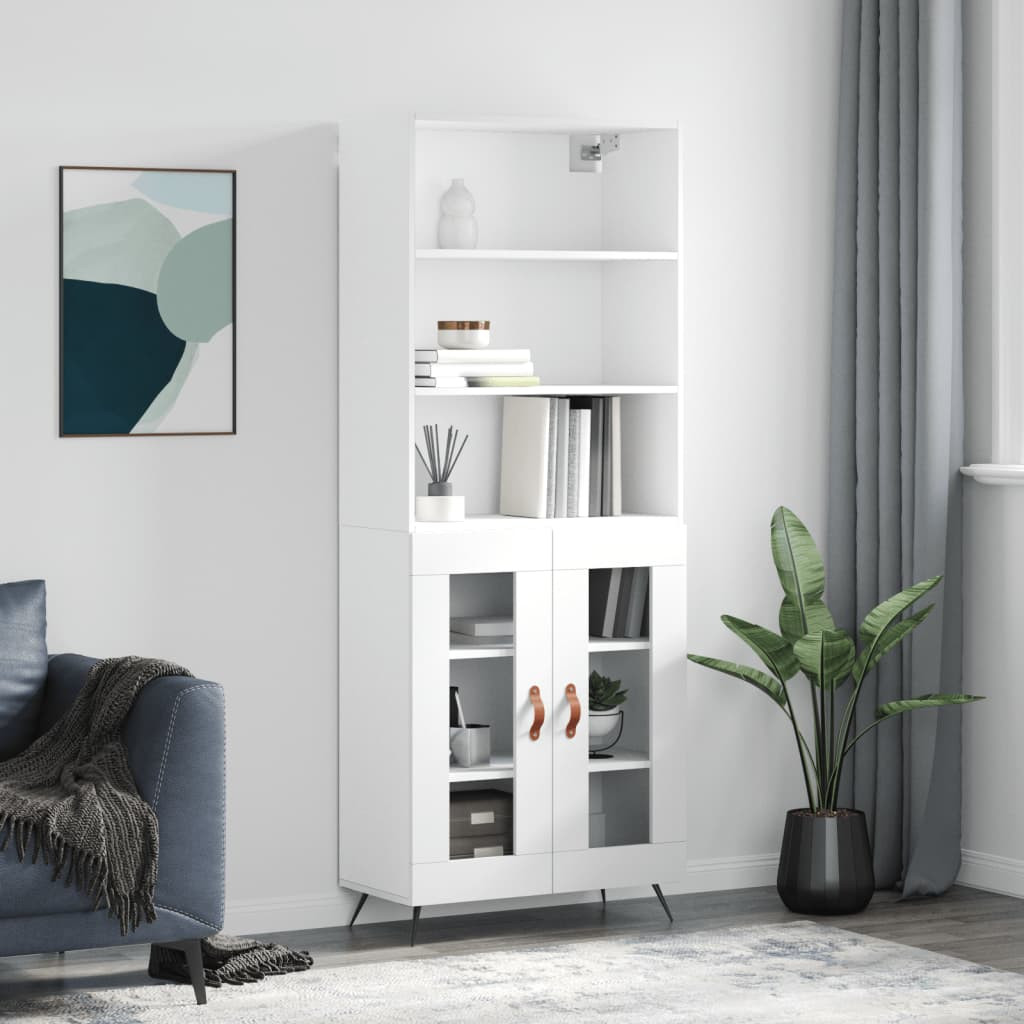 vidaXL Highboard Weiß 69,5x34x180 cm Holzwerkstoff