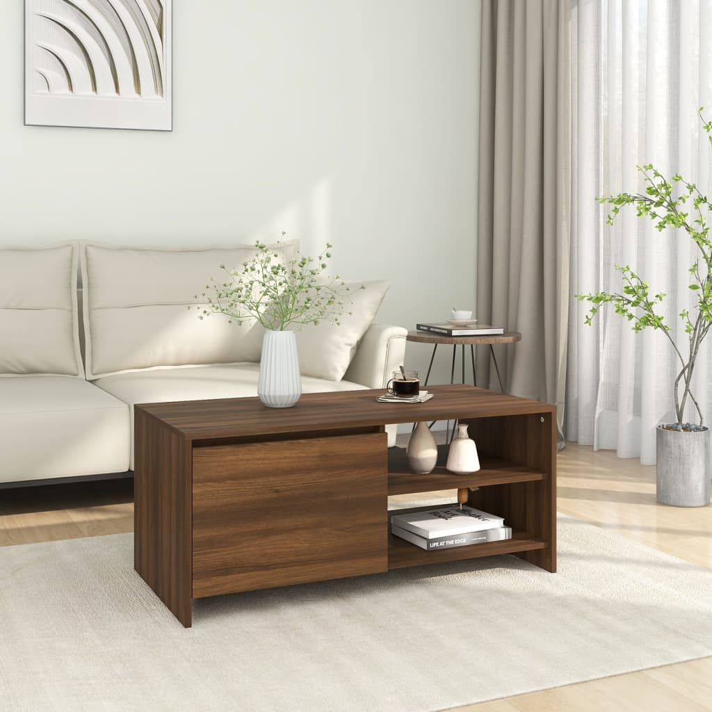 vidaXL Couchtisch Braun Eichen-Optik 102x50x45 cm Holzwerkstoff
