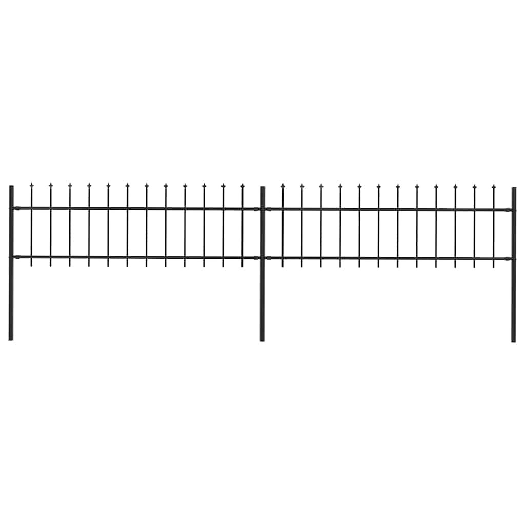 vidaXL Gartenzaun mit Speerspitze Stahl 337 x 60 cm Schwarz