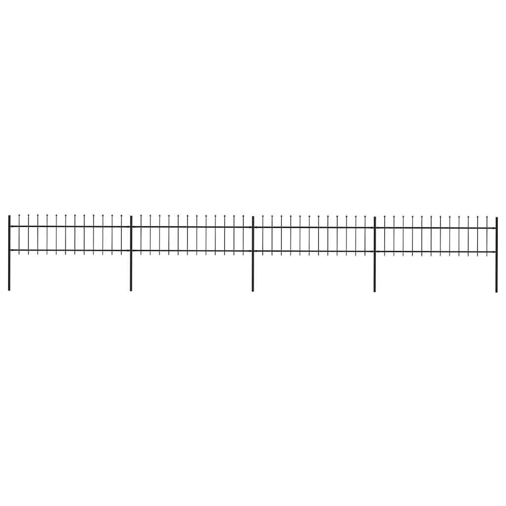 vidaXL Gartenzaun mit Speerspitze Stahl 671 x 60 cm Schwarz