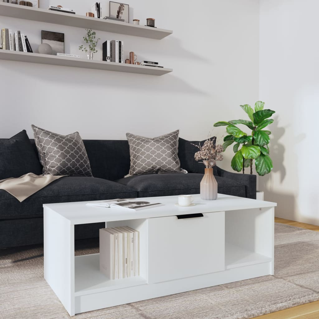 vidaXL Couchtisch Weiß 102x50x36 cm Holzwerkstoff