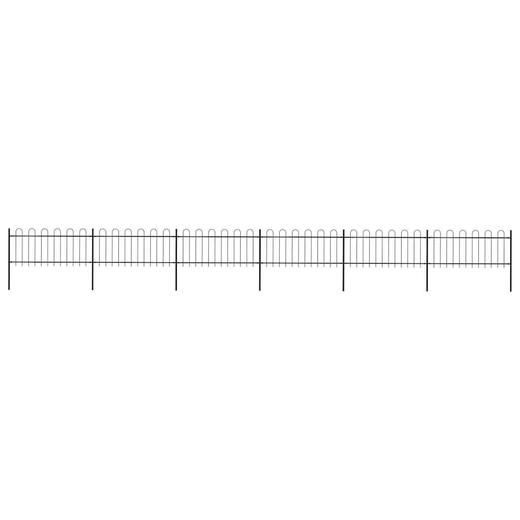 vidaXL Gartenzaun mit Rundbogen Stahl 1005 x 80 cm Schwarz