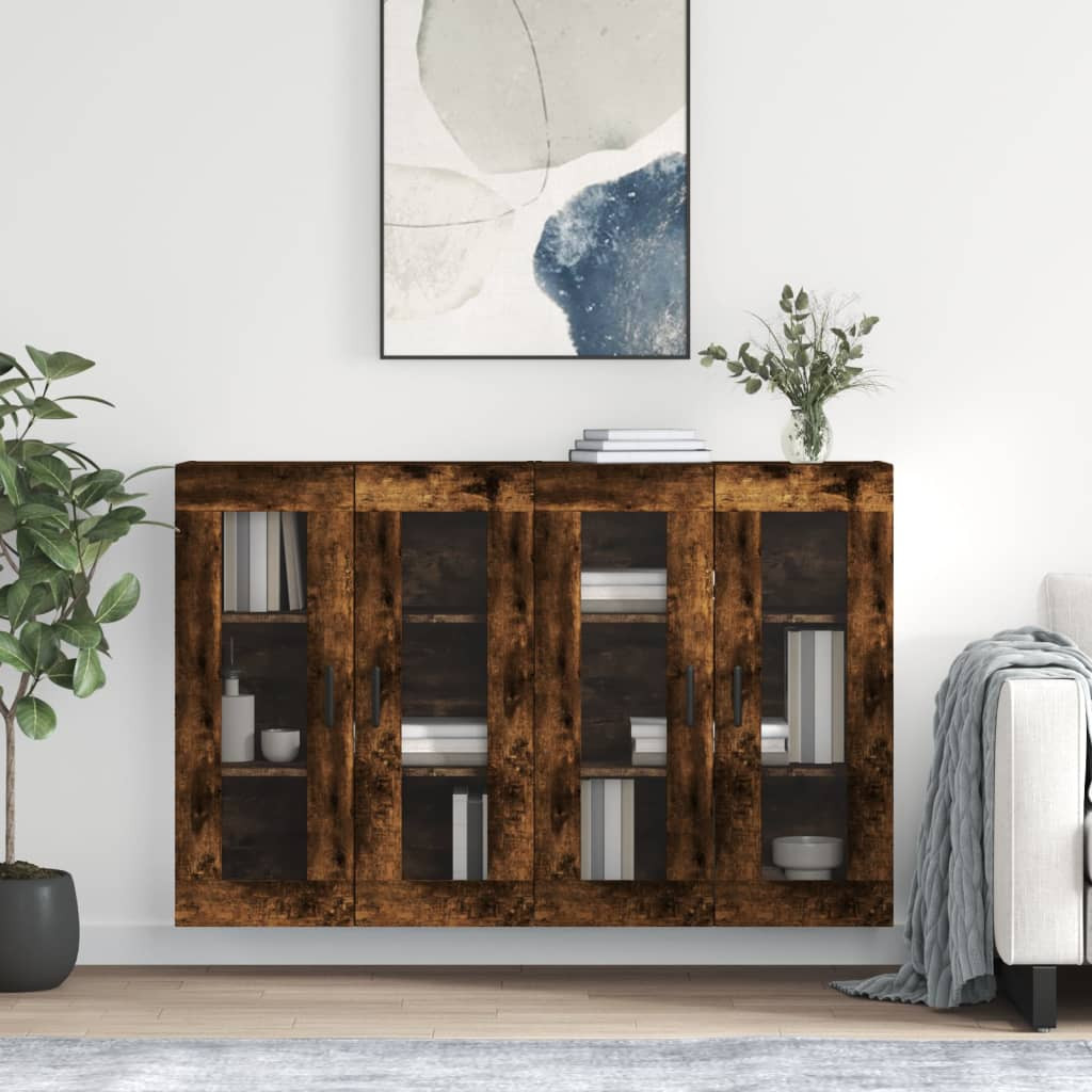 vidaXL Wandschränke 2 Stk. Räuchereiche Holzwerkstoff