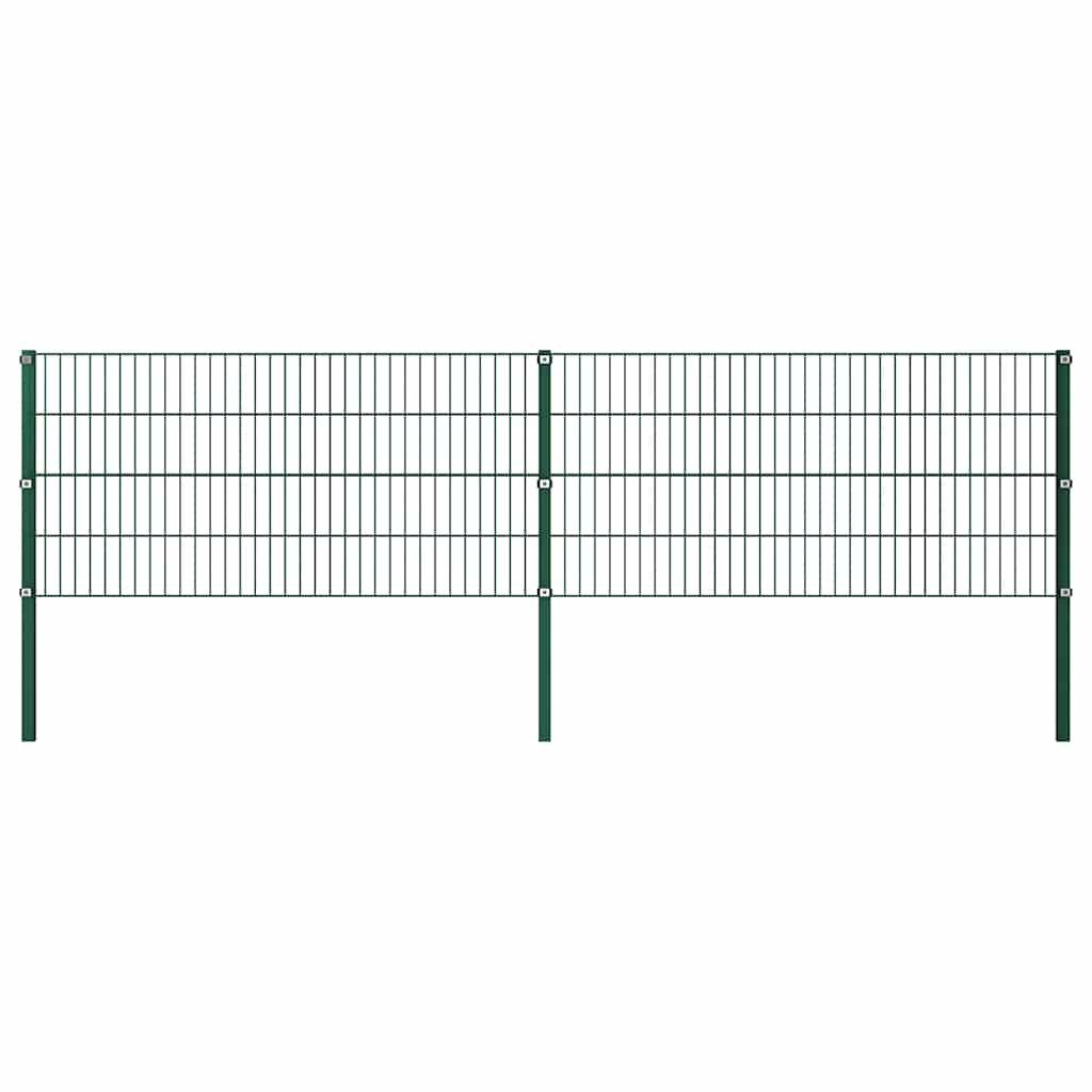 vidaXL Zaunelement mit Pfosten Eisen 349 x 80 cm Grün