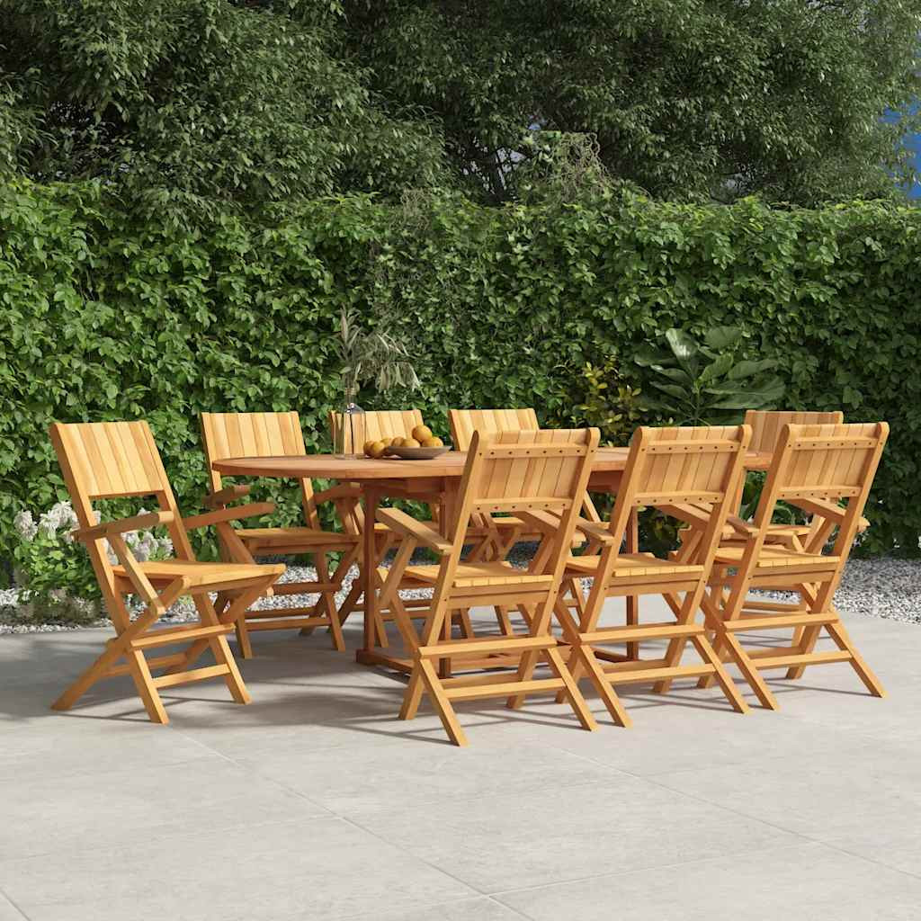 vidaXL Gartenstühle 8 Stk. Klappbar 55x61x90 cm Massivholz Teak