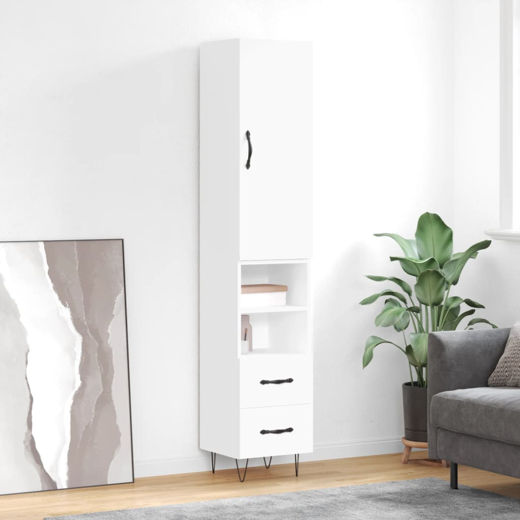 vidaXL Highboard Weiß 34,5x34x180 cm Holzwerkstoff