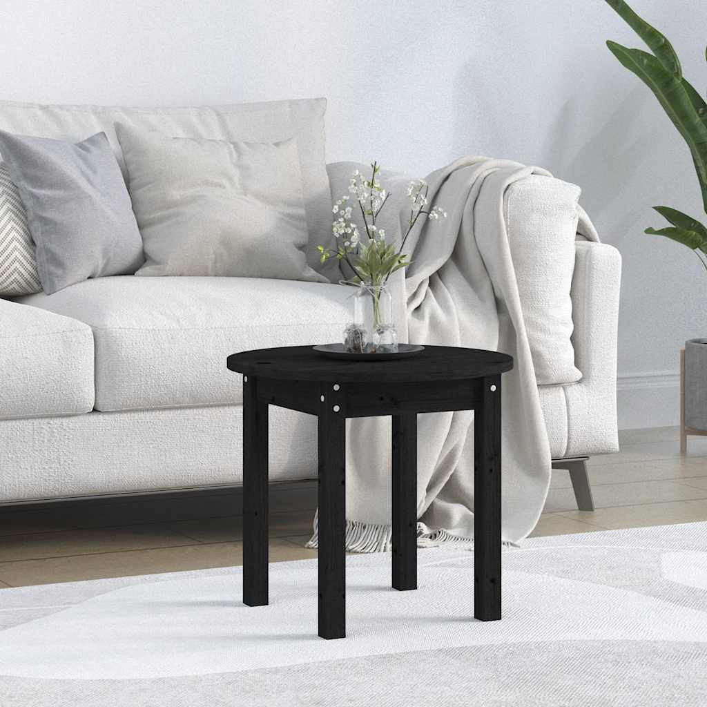 vidaXL Couchtisch Schwarz Ø 45x40 cm Massivholz Kiefer