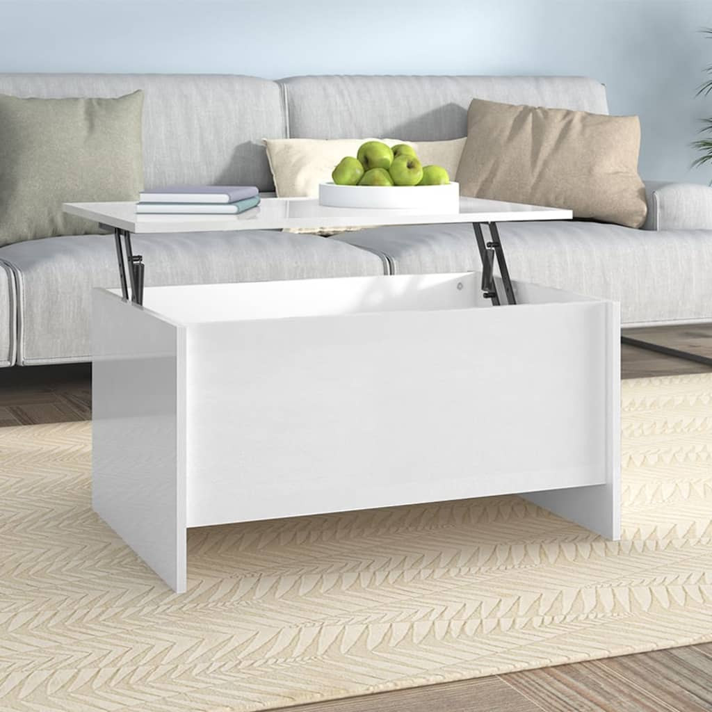 vidaXL Couchtisch Hochglanz-Weiß 80x55,5x41,5 cm Holzwerkstoff