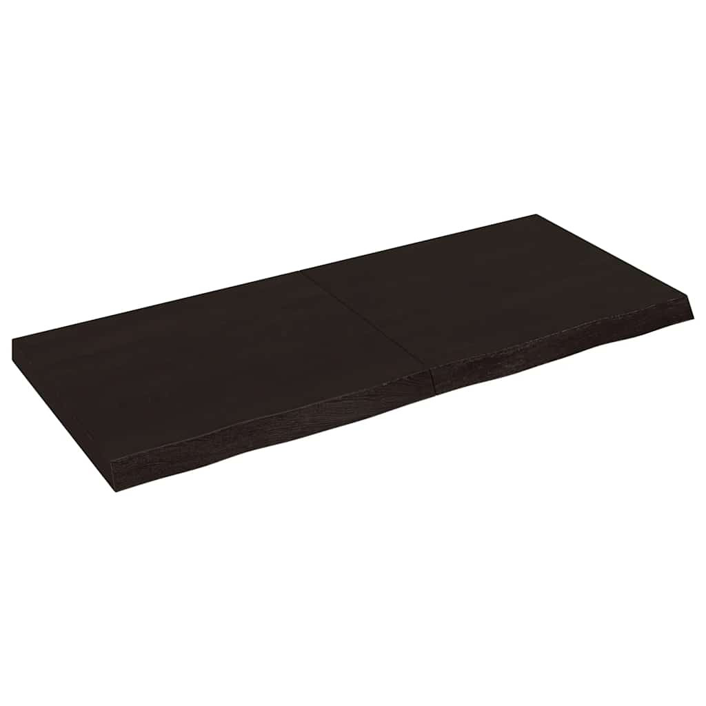 vidaXL Wandregal Dunkelbraun 140x60x(2-6)cm Massivholz Eiche Behandelt