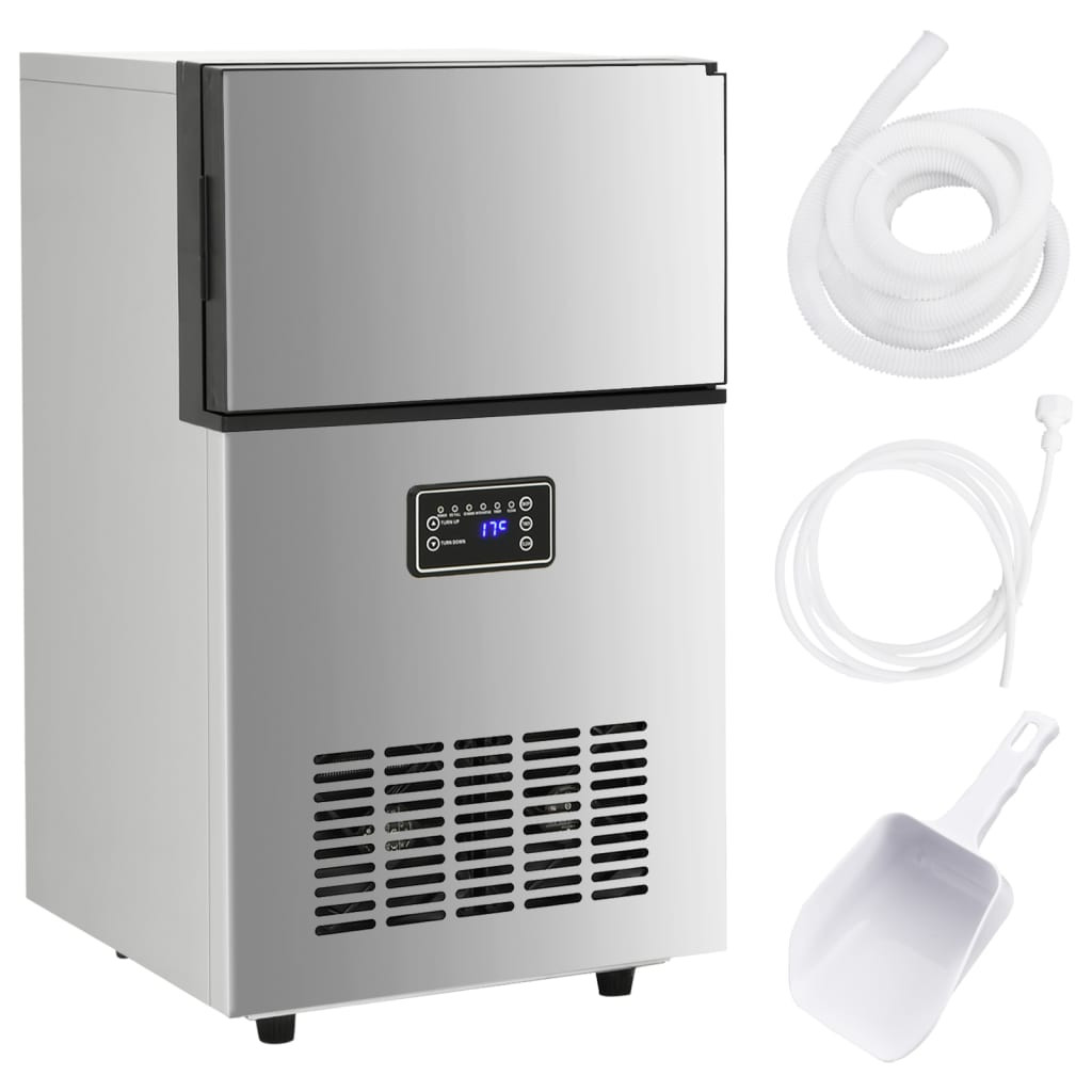 vidaXL Eiswürfelmaschine Silbern 45 kg / 24 h