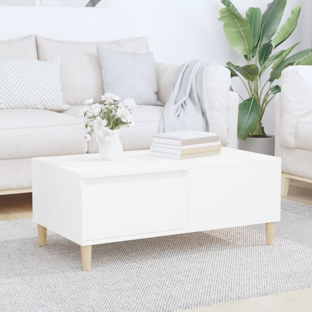 vidaXL Couchtisch Weiß 90x50x36,5 cm Holzwerkstoff