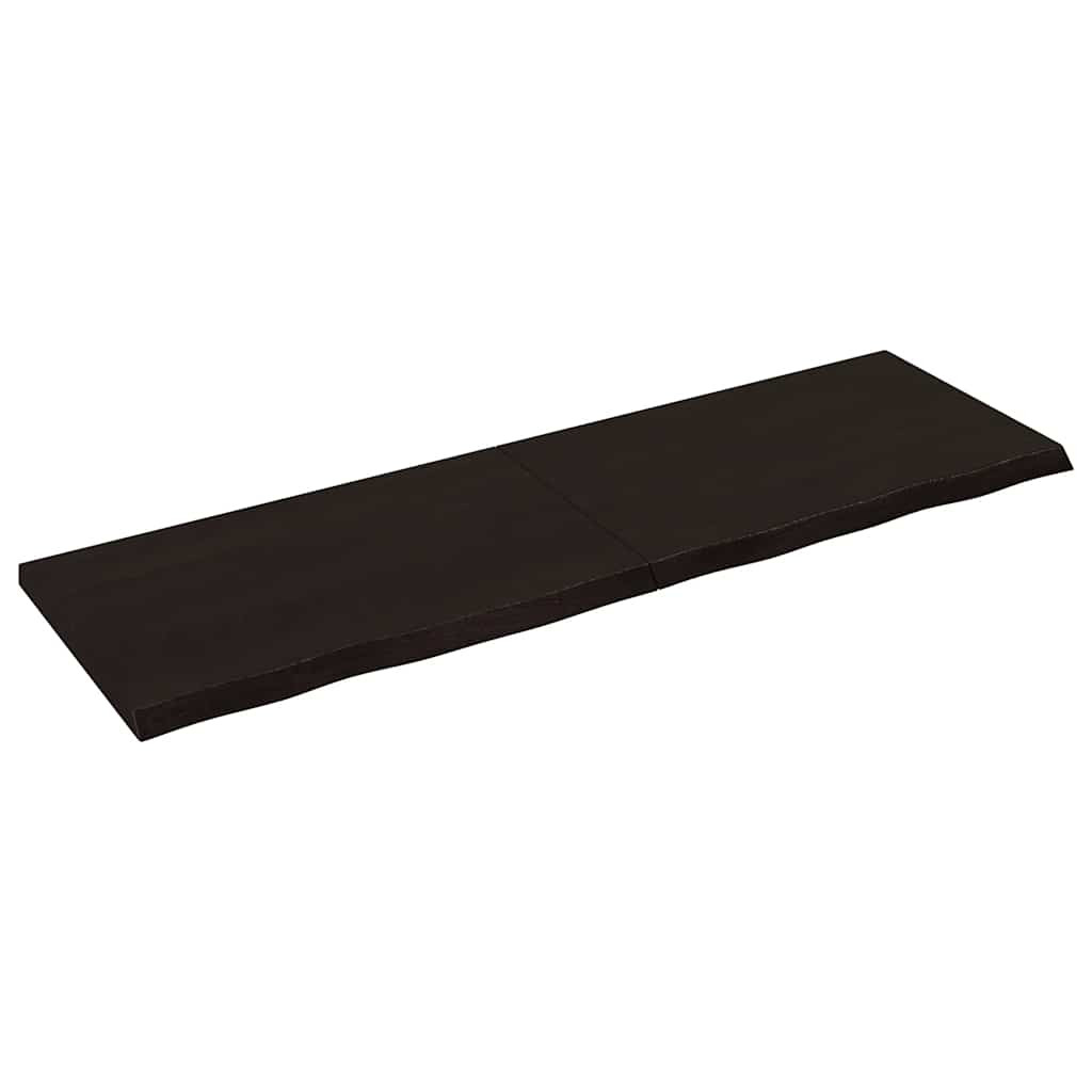vidaXL Tischplatte Dunkelbraun 160x50x(2-4)cm Massivholz Eiche