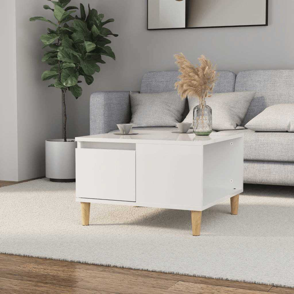 vidaXL Couchtisch Hochglanz-Weiß 55x55x36,5 cm Holzwerkstoff