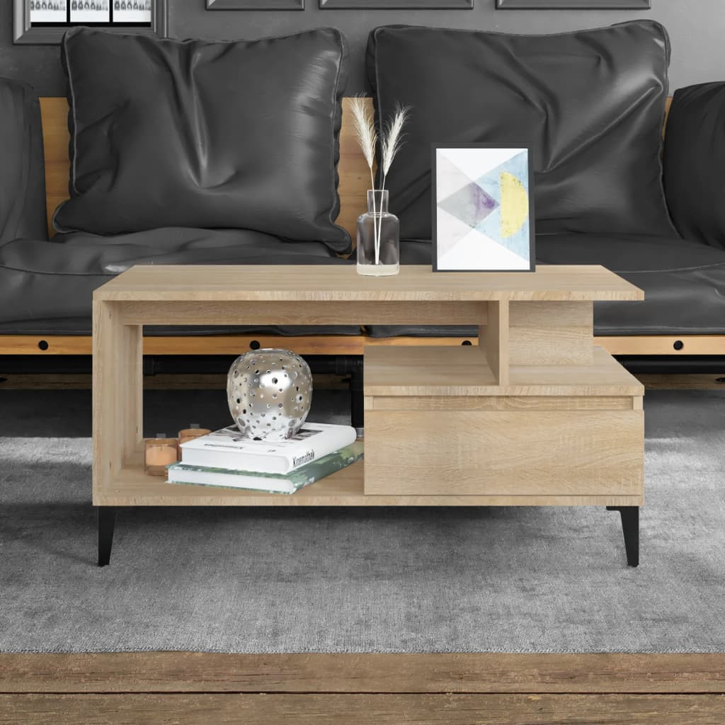 vidaXL Couchtisch Sonoma-Eiche 90x49x45 cm Holzwerkstoff