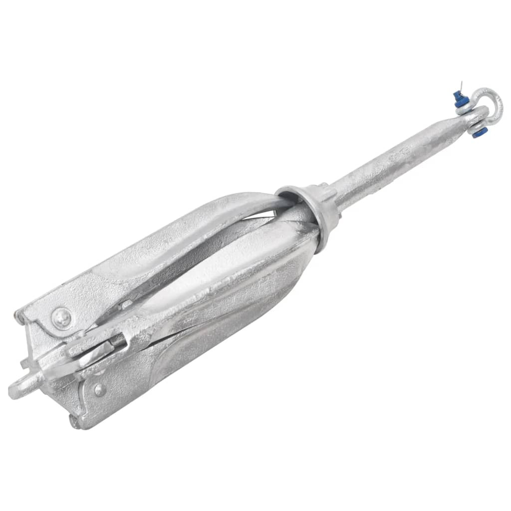 vidaXL Klappanker Silber 12 kg Feuerverzinktes Gusseisen