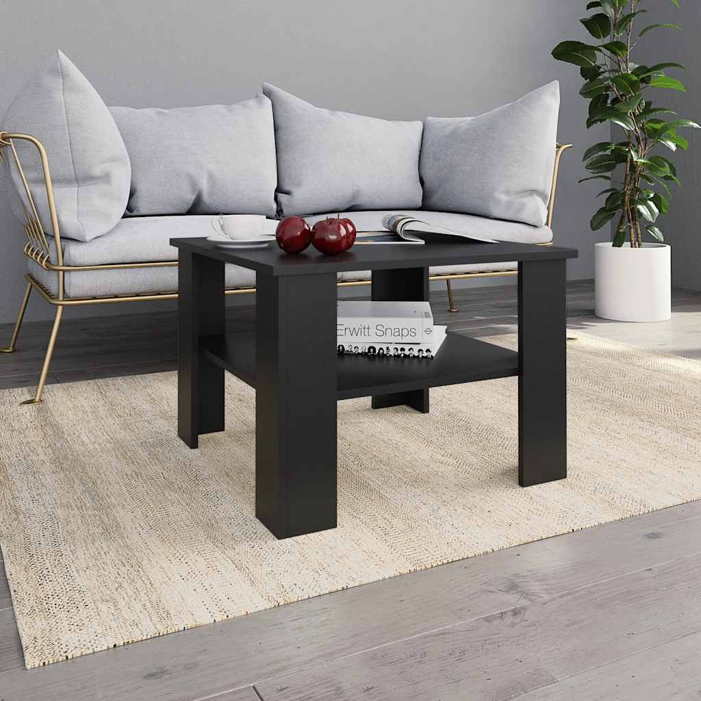 vidaXL Couchtisch Schwarz 60x60x42 cm Holzwerkstoff