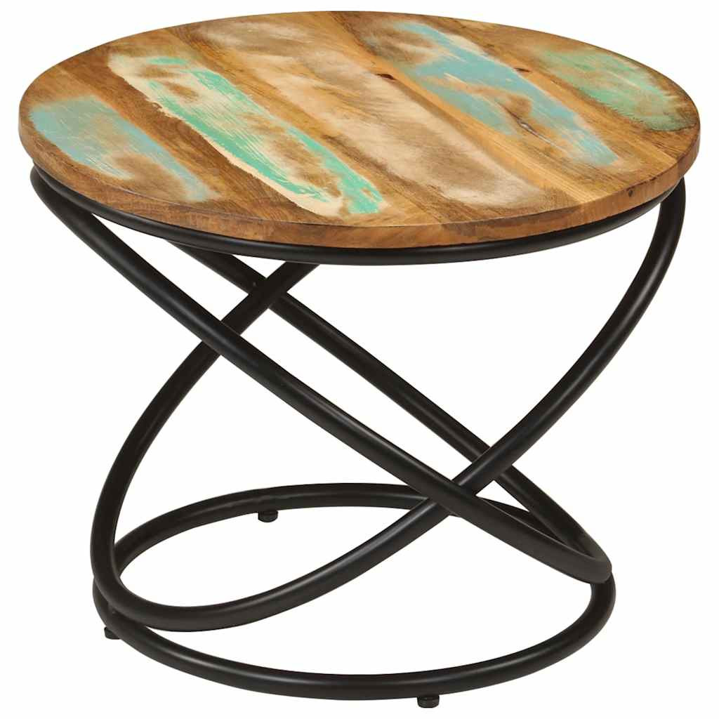 vidaXL Couchtisch Ø50x40 cm Altholz Massiv und Stahl