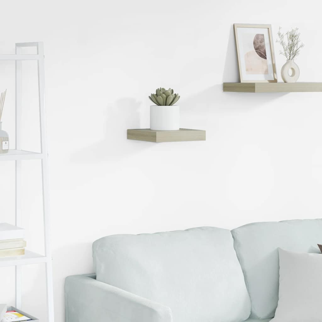vidaXL Schwebendes Wandregal Eichefarben 23x23,5x3,8 cm MDF