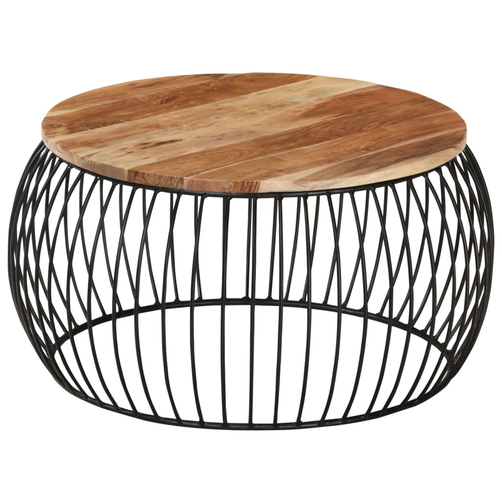 vidaXL Couchtisch Ø68 cm Massivholz Akazie