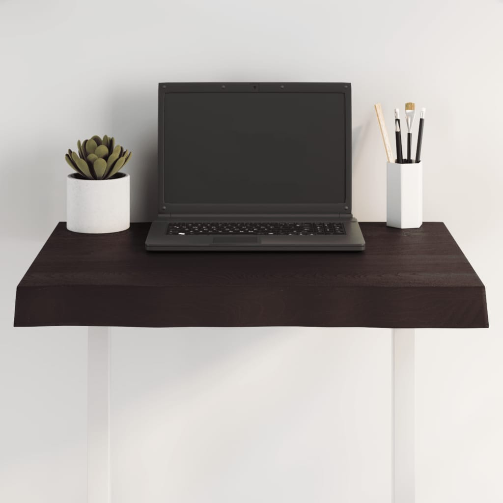 vidaXL Tischplatte 60x50x(2-6) cm Massivholz Behandelt Baumkante
