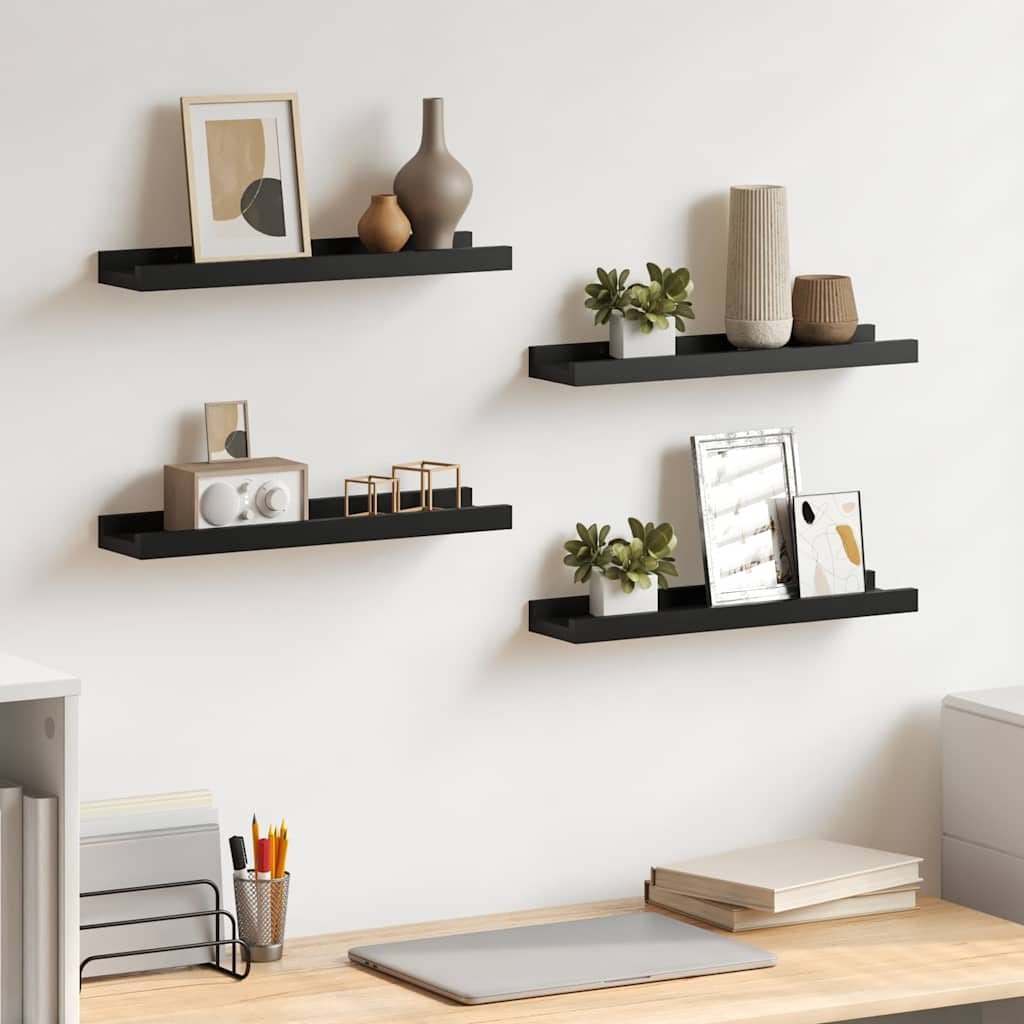 vidaXL Wandregale 4 Stk. Schwarz 40x9x3 cm